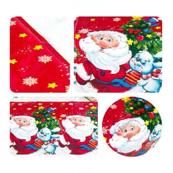 108*180cm Kalėdinė Staltiesė Namų Dekoro Santa Claus Staltiesė, Skirta Stalo Šalies Kalėdų Stalo Dangtis Naujųjų Metų Išvakarės Apdaila Nuotrauka 2