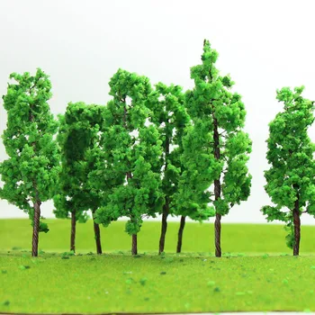 10vnt/20pcs O Masto Modelis Medžių 10.5 cm 1:50 Žalios Geležies Vielos Medžių Geležinkelio Secenry G11040