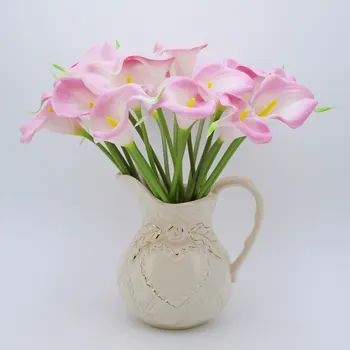 1pcs Nekilnojamojo Touch Calla Lily PVC, Dirbtinių Gėlių Puokštės Namų Vestuvių Dekoravimas Vestuvių Puošimas 4 Spalvų Gėlės Nuotrauka 2