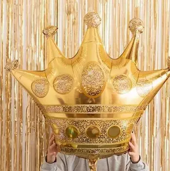 1set Didelio Dydžio Aukso Karūna Folija Balionai su Metalo Latekso Balionas Vestuvių Dekoro Baby Shower Gimtadienio Prekes