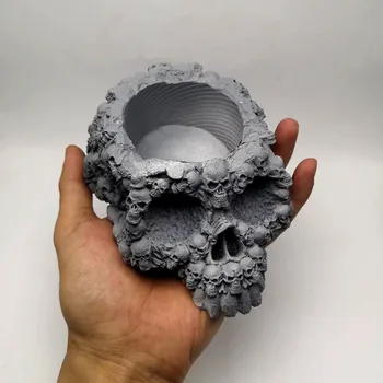 2019 naujas produktas! Siaubo kaukolė silikono formos augalų vaza rankų darbo dervos betono peleninę pelėsių, vidaus apdailos įrankiai Nuotrauka 2