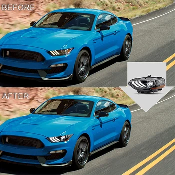2VNT Skirti Ford Mustang 2018 2019 2020 Automobilio Led priešakinių Šviesų Hi Low Beam DRL Tuning Šviesos Plug And Play 12V Automobilio Žibintai Nuotrauka 2