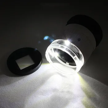 30X Nešiojamą Cilindro didinamasis stiklas+LED UV Papuošalai Padidinti Loupes Nešiojamų Skaityti Laikraštį Didinamojo Stiklo Apšvietimas Loupe Nuotrauka 2