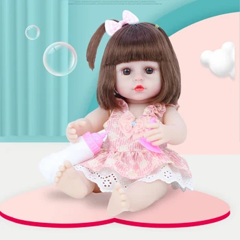 38CM viso Kūno Silikono Reborn Baby Doll Žaislas Mergina Naujagimių Princesė Bebe Maudytis Žaislas Gimtadienio Dovana Minkšta Nekilnojamojo