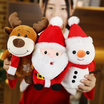 40cm naujų kūrybinių Kalėdų dovanos/Didelis Santa Claus/Sniego/briedžiai lėlės, pliušiniai žaislai scena pakabukas Apdailos kimštiniai žaislai Vaikams