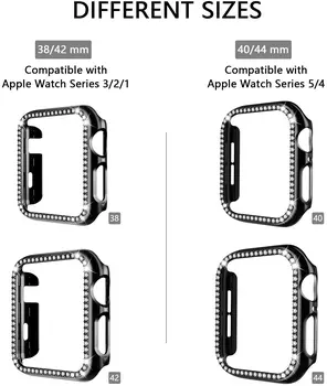 44mm 40mm Diamond Ekrano Apsauginis Dangtelis Apple Žiūrėti 6 SE 5 4 3 Bling Atveju Iwatch 6 5 4 42mm 38mm Bamperis Atveju