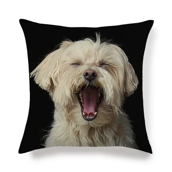 45cm*45cm Pudelis šuo lino/medvilnės mesti pagalvių užvalkalus sofos pagalvėlė padengti namų dekoratyviniai pagalvių užvalkalus Nuotrauka 2
