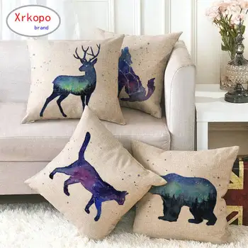 45cm*45cm vietos kačių ir gyvūnų Dizaino lino/medvilnės mesti pagalvių užvalkalus sofos pagalvėlė padengti namų dekoro pagalvė