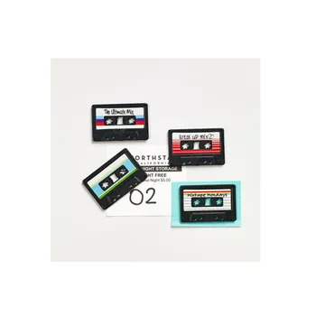 4pcs MixTape Šaldytuvas Magnetas Nostalgija Disko Disko Įrašo Kasetėje Šaldytuvas Magnetinio Pranešimą Lipdukas, skelbimų Lenta, Įdomus Žaislas