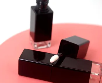8ml juodas kvadratas skaidrus apačioje lipgloss vamzdis kosmetikos plastinės lūpų blizgesys pakavimo talpyklos