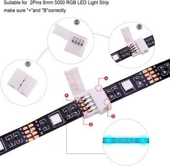 95pcs 5050 4-pin LED Juostelės Jungties Rinkinys su T-Formos L-Formos Jungtis conectores electricos Juostelės Džemperiai Juostelės Įrašus Nuotrauka 2