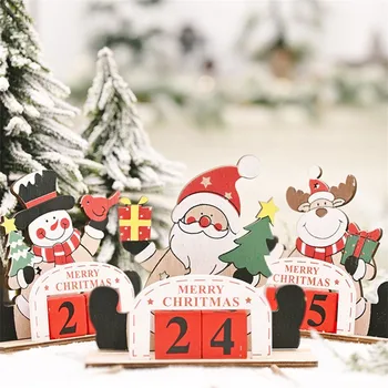 Advento Kalendoriaus Naujųjų Metų Dekoracijas 2022 Kalėdų Mediniai Kalendorius Papuošalai Atgalinės Atskaitos Animacinis Briedis Mini Darbalaukio Rinkinys Navidad