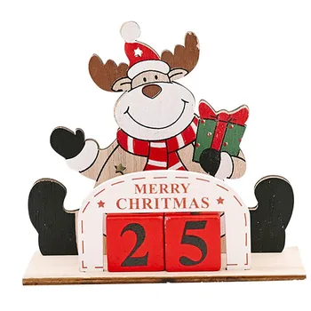 Advento Kalendoriaus Naujųjų Metų Dekoracijas 2022 Kalėdų Mediniai Kalendorius Papuošalai Atgalinės Atskaitos Animacinis Briedis Mini Darbalaukio Rinkinys Navidad Nuotrauka 2