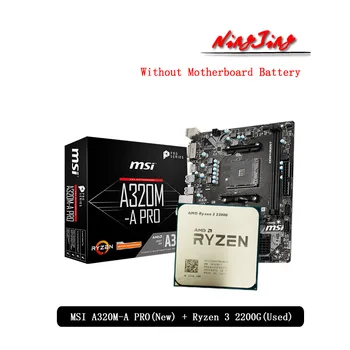 AMD Ryzen 3 2200G R3 2200G Originalus CPU + MSI A320M-PRO Originalus Naują Motininę Tiktų Lizdas AM4 Be aušintuvas Nuotrauka 2