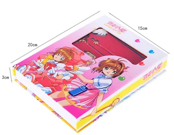 Anime Cardcaptor Sakura cosplay magija metalo pav keychain paketų prižiūrėtojų raktinę karoliai pakabukas nustatyti kostiumas lauke žaislas dovanos