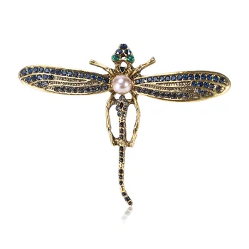 Aukštos Kokybės 1Pc Spalvinga Kristalų Dragonfly Sages Moterims, 37-86mm Mielas Vabzdžių Kubinių bižuterijos Gyvūnų Sagė Dovanų Nuotrauka 2