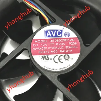AVC DS08025R12U P209 DC 12V 0.70 4-Wire 80X80X25mm Serverio Aušinimo Ventiliatorius