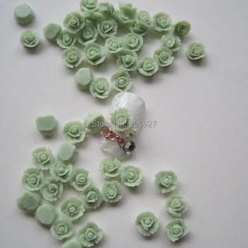 CF4-9 30pcs Mielas Keramikos Šviesiai Žalias, Gėlių Formos Nagų Dailės Apdailos Outlooking Nuotrauka 2