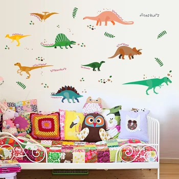 Dinos siena lipdukas dinozaurai namų dekoro, vaikų kambario sienos lipdukas zooyoo
