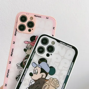 Disney Mickey Mobiliojo Telefono Atveju Minnie Mouse Mobiliojo Telefono Apsauginis Dangtelis Animacinių filmų Anime Mielas už IPhone11 12Promax X Xs Xr 7 8 Nuotrauka 2