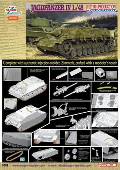 Dragon modelis 6369 1/35 Jagdpanzer IV L/48 liepos 1944 m. Gamybos w/Zimmerit