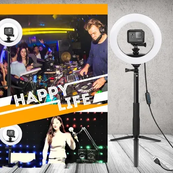 Fotografija Pritemdomi LED Selfie Žiedas Šviesos Gopro Hero 8 7 6 5 4 XiaomiYi sj ENEK už Baro DJ Šviesos Užpildyti Nuotrauka 2