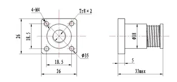 Funssor Stabdžių reakciją Veržlė TR8X2 TR8X4 TR8X8 Leadscrew 8mm PP anti-reakciją veržlė CNC 3D spausdintuvas Nuotrauka 2