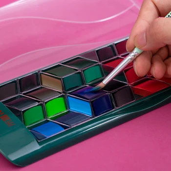 HIMI Akvarelės Dažų Rinkinys, Premium Watercolour Dažų Dėžutė su 36 Spalvų Pigmento,Akvarelės Popieriaus Bloknotas