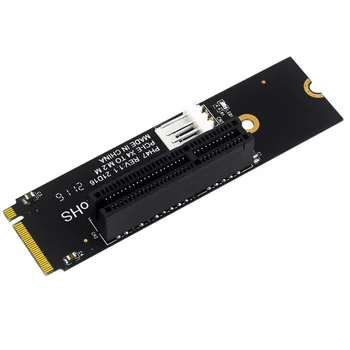 Juoda lenta NGFF M. 2 M2 Mygtuką M, kad būtų PCI-E 4X Riser Card Perdavimo Adapteris su LED Įtampos Indikatorius ETH GPU Miner Kasyba Nuotrauka 2