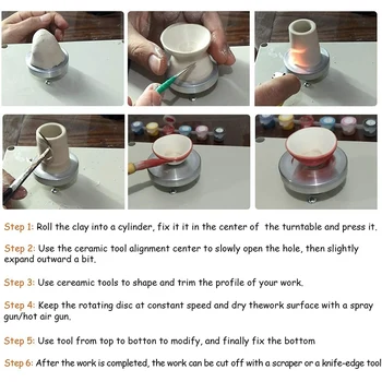 Keramikos Varantys Mašina, USB Keramikos Formavimo Rinkinį su 6Pcs Keramikos Molio Įrankiai, Elektros Keramikos Ratų 