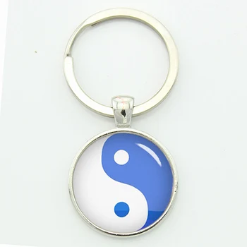 Kinų Daosizmas pasirašyti senovės Aštuonių Diagramų key chain Mados tai ji yin yang modelis keychain žavinga papuošalai Keyholder