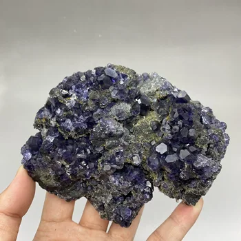 Labai didelis! 637g Gamtos Polyhedral Tanzanite blue Purple fluorito grupių mineralinių egzempliorių Perlas lygio Akmenys ir kristalai