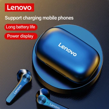 Lenovo QT81 Ausinės Bluetooth 5.1 Belaidžių Ausinių Stereo Garso laisvų Rankų įrangą Palieskite Mygtuką su 1200mAh Baterija Atveju Mobiliųjų galia