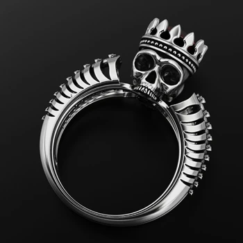 Madingas pajamų kaukolė papuošalai hip-hop žiedas vyrams ir moterims išskirtinį kaukolė dizaino meilužio dovana mergina vestuvinis žiedas Nuotrauka 2