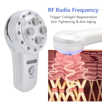 Mini Electric RF Radijo Dažnių Mėlyna LED Fotonų Terapijos EMS Odos Sugriežtinimas Anti-Senėjimo Kolageno Regeneraciją, Veido Masažas Įrankis