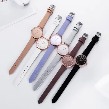 Minimalistischen Leder Uhren Kailio Frauen Einfache Schwarz Atsitiktinis Kleid Quarz Uhr Damen Armbanduhr 2019 Geschenk Reloj Mujer