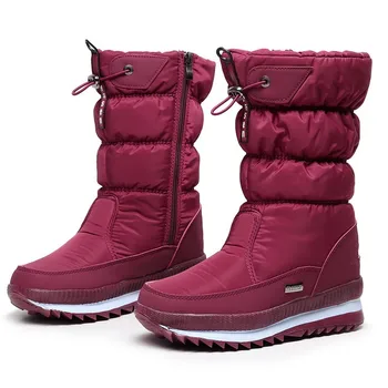 Moterys sniego batai platformos žieminiai batai storio pliušinis vandeniui non-slip batų mados moterų žiemos batai, šilta kailio botas mujer