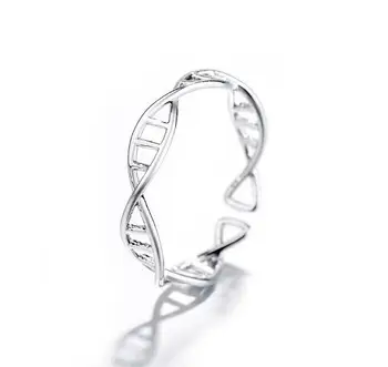Naujas Atvykimo Mados Reguliuojamas Moterų DNR Žiedai Lydinio Chemija Molekulės Žiedai Double Helix Žiedas Minimalistinio Žiedas