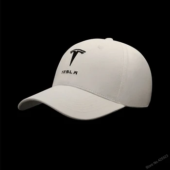 Naujas atvykti stiliaus 4 sezonus vientisos spalvos siuvinėjimo Tesla beisbolo kepuraitę medvilnės dangtelis skrybėlės reguliuojamas automobilių gerbėjai Kepurės