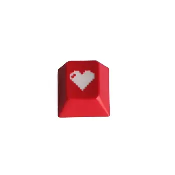 Naujas Aukštos Kokybės Raudona Meilės Vyšnių Profilis Dip Dažų Skulptūra PBT Keycap Mechaninės Klaviatūros Išgraviruotas Pikselių Širdies Nuotrauka 2