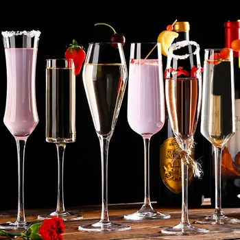 Naujas Dizainas Krištolinių šampano taurių Goblet stiklo taurės Nustatyti, stikliniai puodeliai Raudonojo vyno stiklo Bar Hotel vestuvių fleitos