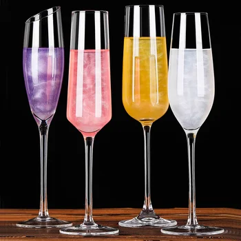 Naujas Dizainas Krištolinių šampano taurių Goblet stiklo taurės Nustatyti, stikliniai puodeliai Raudonojo vyno stiklo Bar Hotel vestuvių fleitos Nuotrauka 2