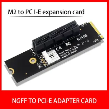 Naujausias NGFF M. 2 PCI-E 4X Riser Card M2 Klavišą M PCIe X4 Adapteris Su LED Indikatorius SATA Maitinimo Stove Už Bitcoin Miner Kasyba Nuotrauka 2