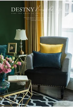 Prabanga Blue Classic Green Mados Geltonos Spalvos Aksomo Pagalvėlės Dangtis Pagalvę Padengti Užvalkalas Namų Dekoro Sofa Mesti Pagalvės Kėdė