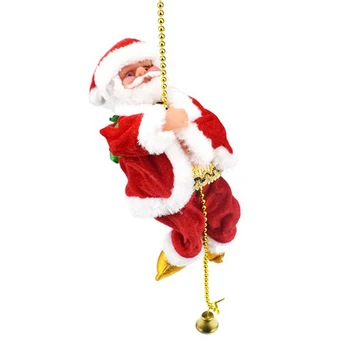 Santa Claus laipioti aukštyn ir žemyn su šviesos muzika Kalėdinė dekoracija pakabukas Nuotrauka 2