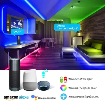 Smart Wifi LED Šviesos Juostelės 12V 5050 SMD 5M RGBW RGBWW RGB Diodų Juostos, Led Juostelės TV Apšvietimas Veikia su Alexa 