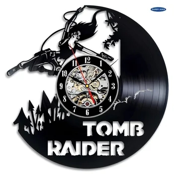 Tomb Raider Dovana Sieninis Laikrodis Vinilo Įrašas Meno Dekoro Derliaus reloj,sieninis laikrodis siųsti žadintuvas reloj didelis sieninis laikrodis duvar saati