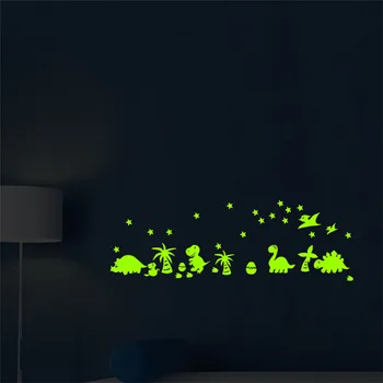 Vaikai Miegamasis Fluorescencinis Švytėjimas Tamsoje Dinozaurų Pasaulyje, Sienų Lipdukai Šviesos Švytėjimas Lipdukas Namo Sienos, Langų Apdailos Nuotrauka 2