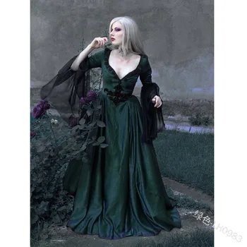 Viktorijos Moterų Elf Princesė Queen Palace Šalies Oficialaus Dress Helovinas Viduramžių Karnavalas Retro Gotikos Vampyras Cosplay Kostiumai