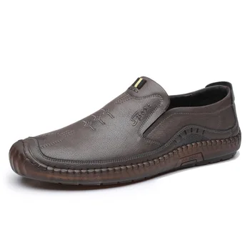 Vyriški batai nauja pavasario vasaros odiniai batai Britų tendencija minkštas-soled vyriška avalynė laisvalaikio bateliai vyriški mokasīni, batai H594 Nuotrauka 2